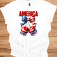Patriotic Tee with Cherry Design | USA Independence Day Shirt, American Pride T-Shirt, Summer BBQ Top, 4th of July Apparel