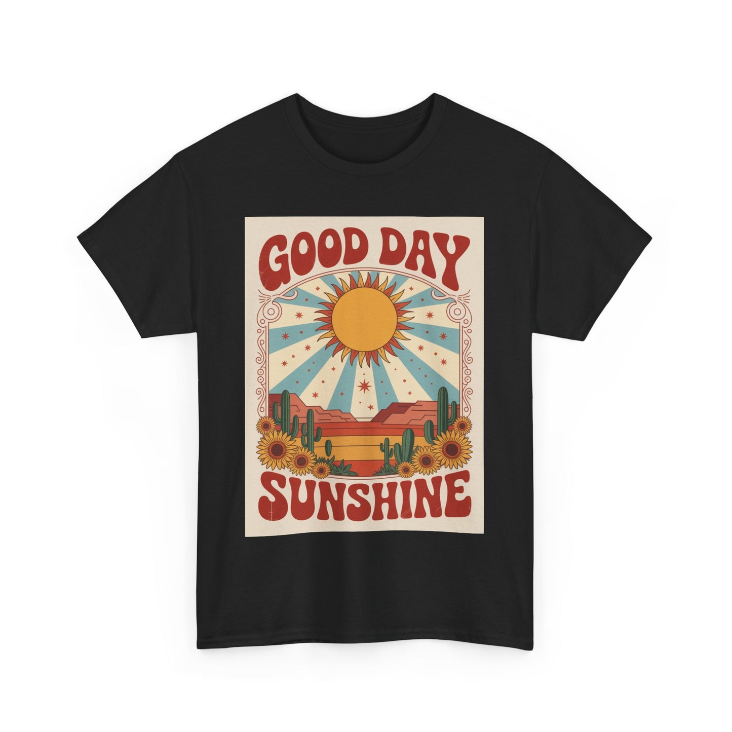 Good Day Sunshine Cotton Tee - Vintage Desert Graphic Shirt