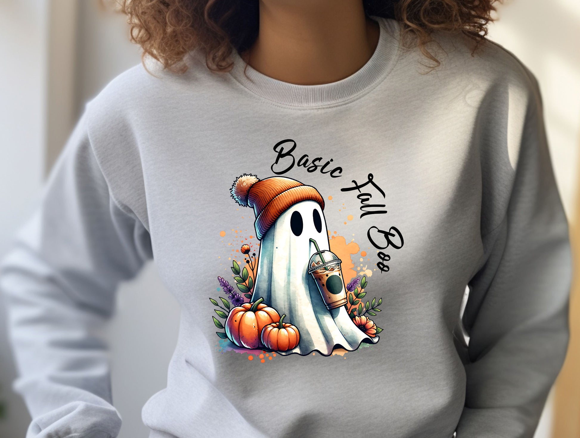 Basic Fall Boo Ghost Sweatshirt Halloween product type