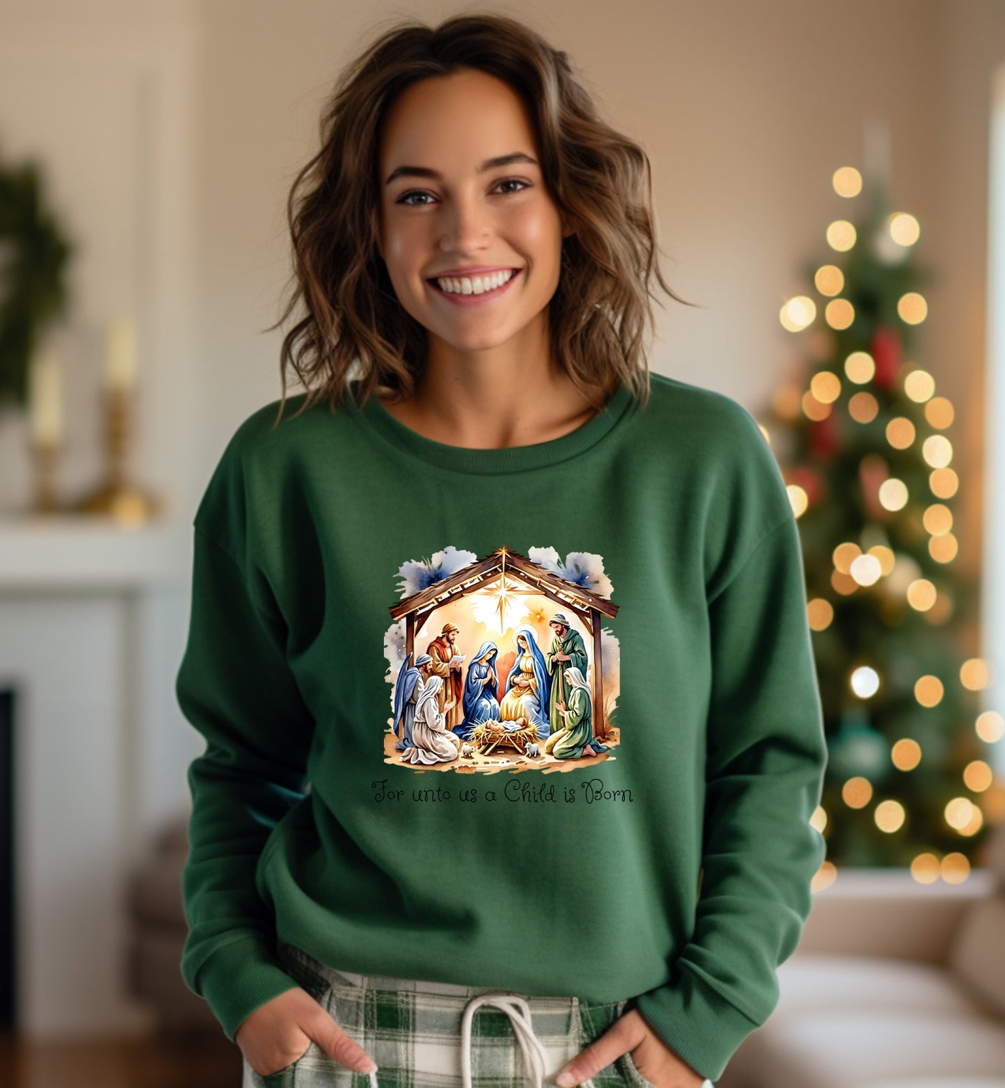 For Unto Us A Child Is Born Christmas Sweater product type