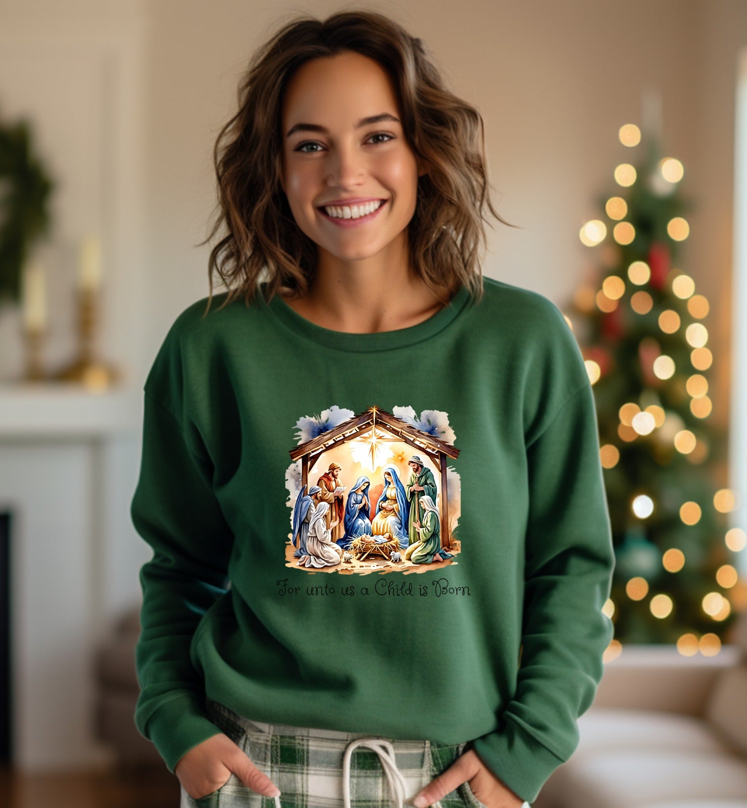 For Unto Us A Child Is Born Christmas Sweater product type