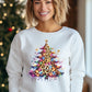 Festive Leopard Christmas Tree Graphic Sweatshirt product type
