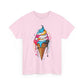 Colorful Ice Cream Cone Tee, Summer T-Shirt, Fun Graphic Tee, Gift for Ice Cream Lovers, Festival Apparel