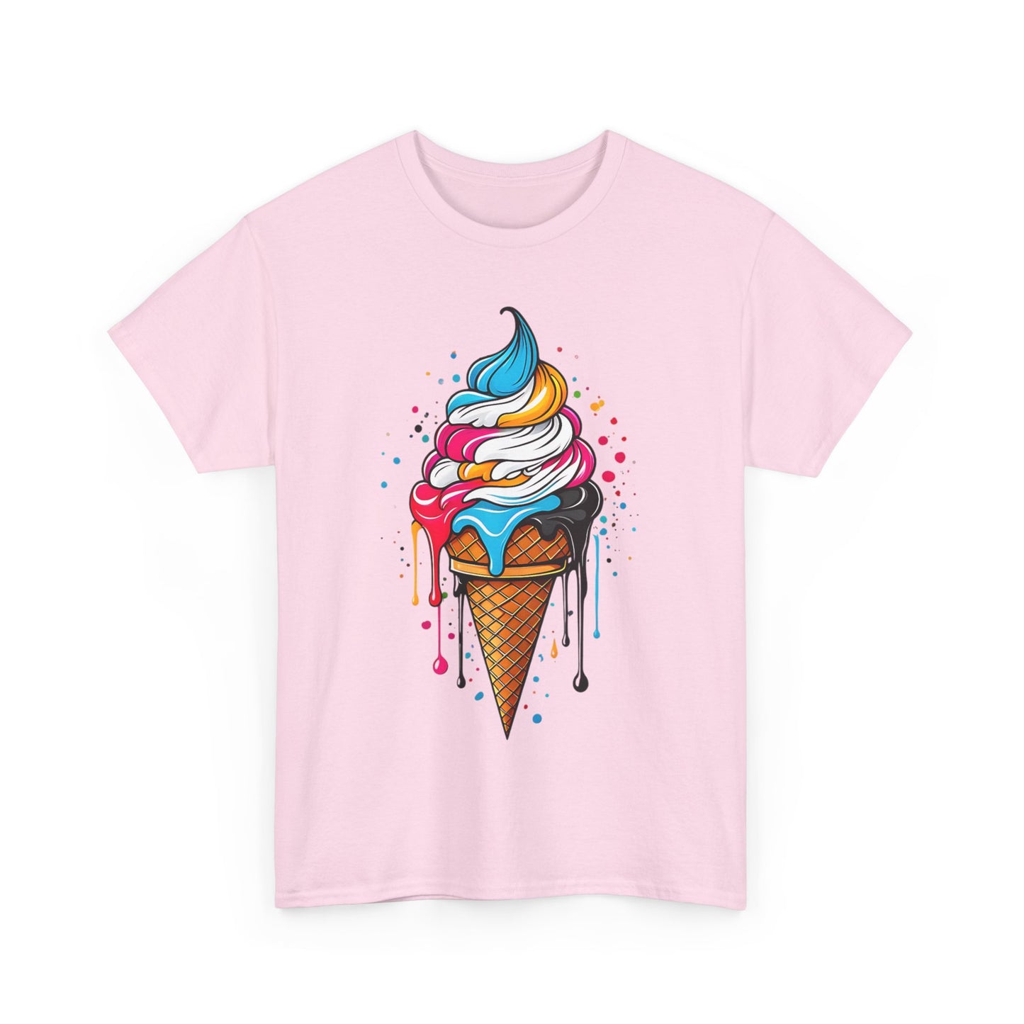 Colorful Ice Cream Cone Tee, Summer T-Shirt, Fun Graphic Tee, Gift for Ice Cream Lovers, Festival Apparel