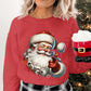 Festive Santa Claus Graphic Red Christmas Sweatshirt product type