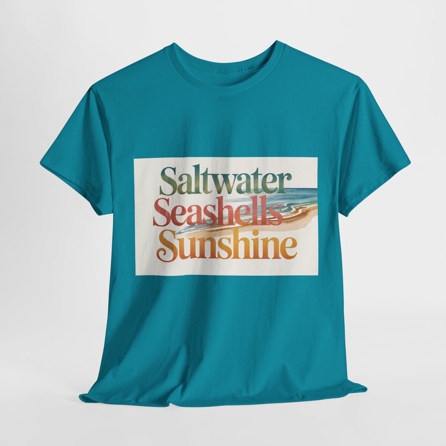 Saltwater Seashells Sunshine Tee | Beach Lovers T-Shirt, Summer Vibes, Coastal Style, Vacation Essential, Nautical Gift