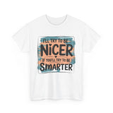 Funny Sarcastic T-Shirt - I'll Try to Be Nicer If You'll Try to Be Smarter, Casual Gift, Humor Tee, Sarcastic T-shirt, Gift Idea