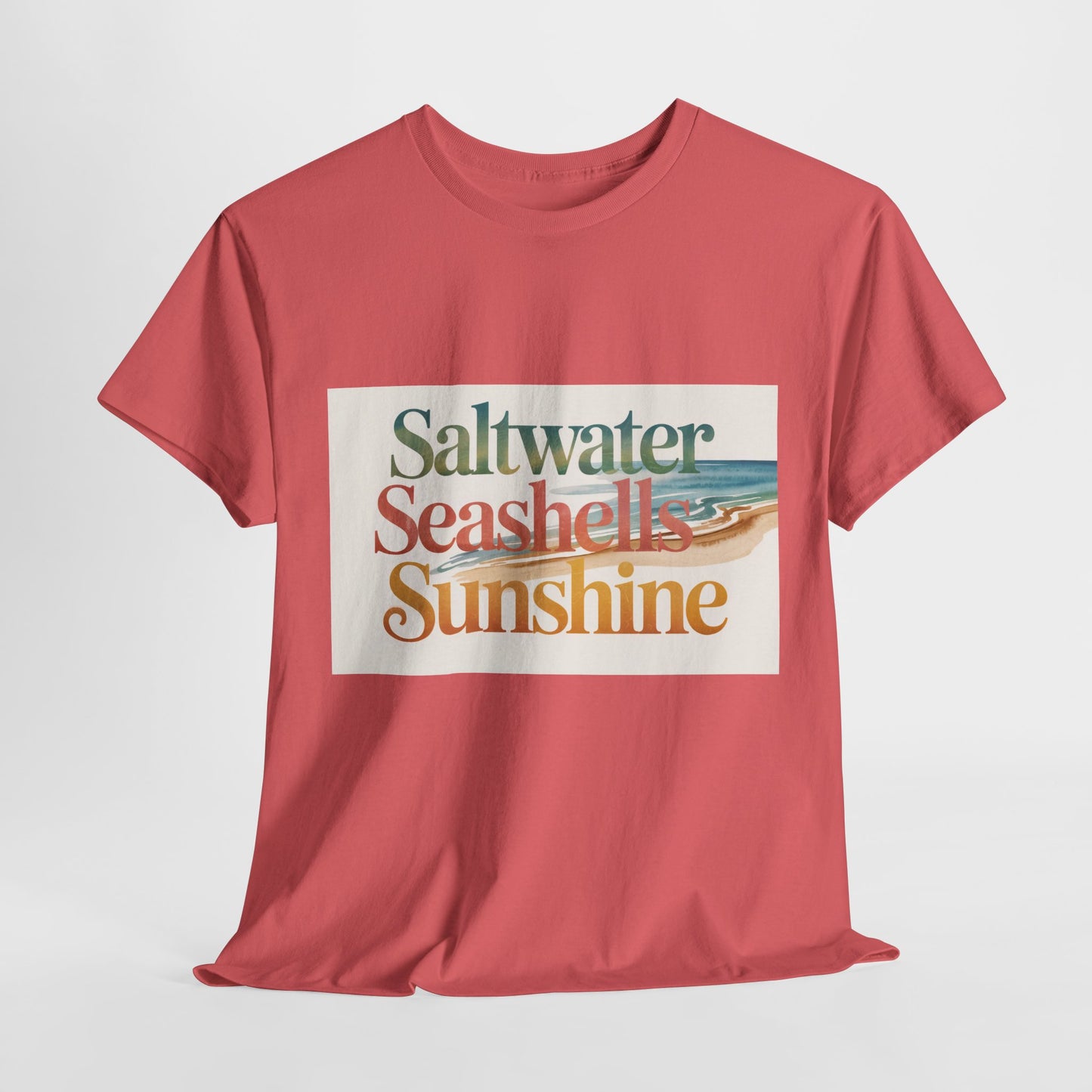 Saltwater Seashells Sunshine Tee | Beach Lovers T-Shirt, Summer Vibes, Coastal Style, Vacation Essential, Nautical Gift