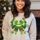Festive Green Bow Graphic Printed Sweatshirt product
