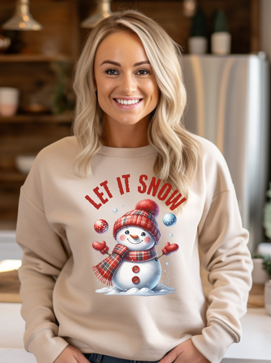 Let It Snow Snowman Print Long Sleeve Product