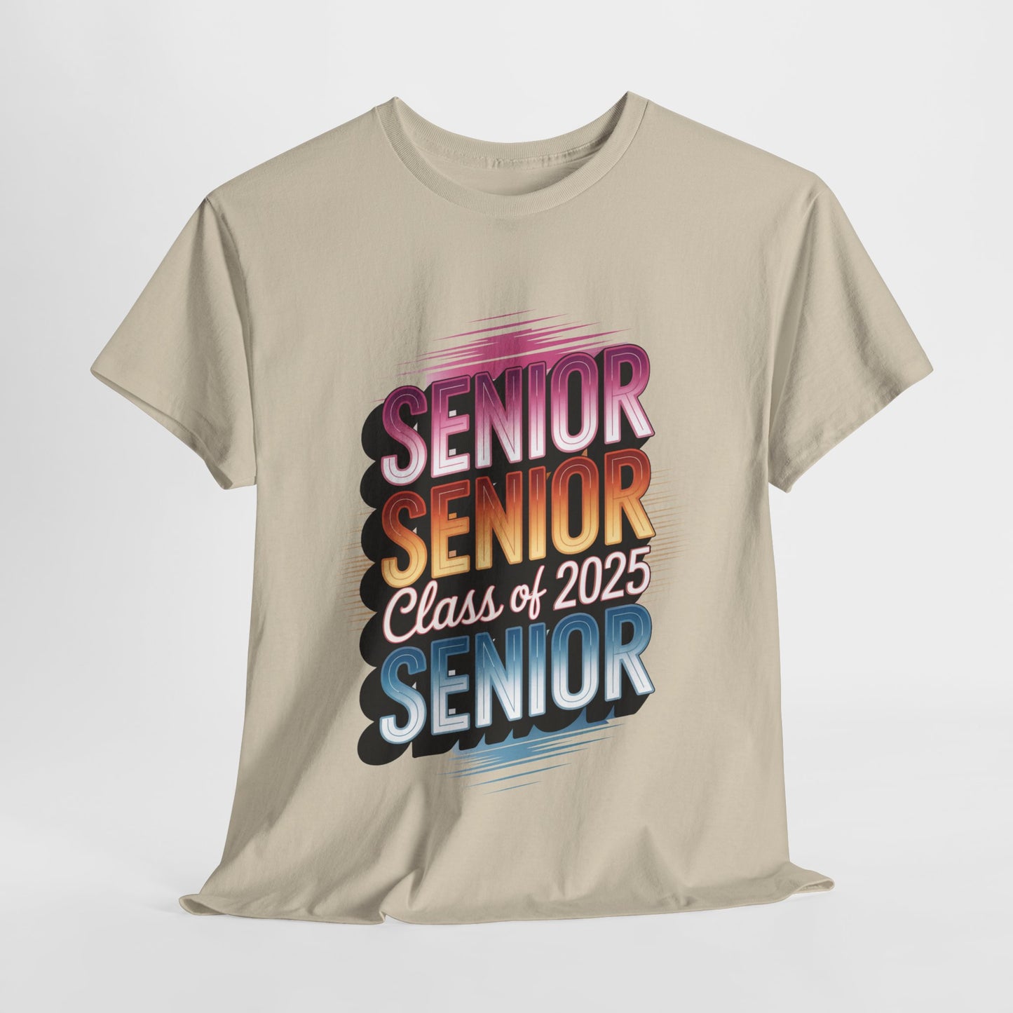 Class of 2025 Senior Heavy Cotton Tee - Graduating High School Shirt