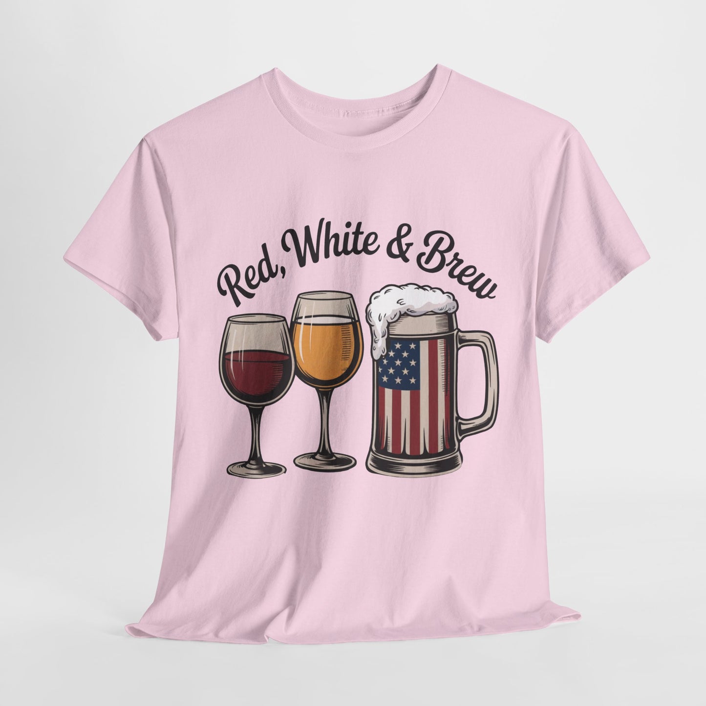 Red, White & Brew Patriotic Tee, Patriotic Beer Tee, Memorial Day t-shirt, 4th of July Shirt, Independence Day Apparel, America T-Shirt