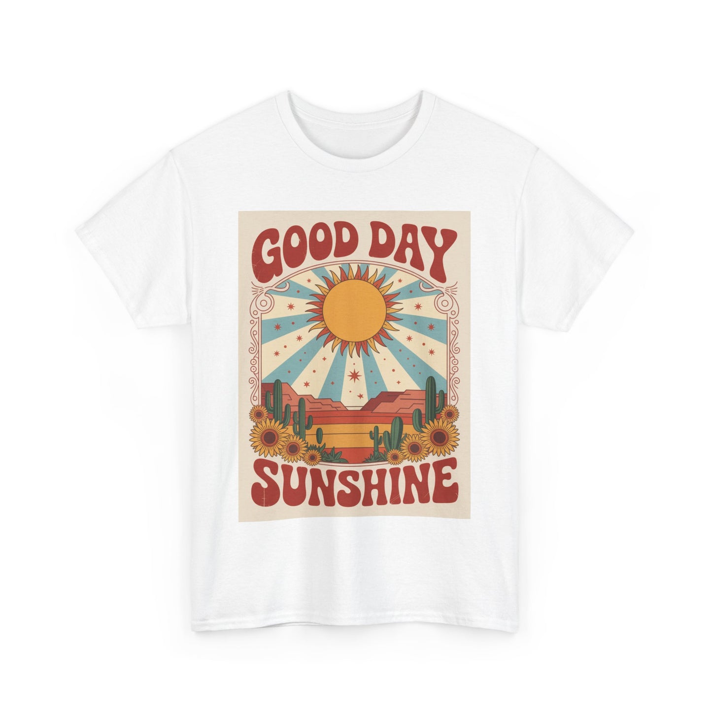 Good Day Sunshine Cotton Tee - Vintage Desert Graphic Shirt
