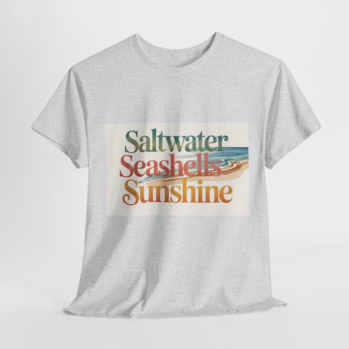 Saltwater Seashells Sunshine Tee | Beach Lovers T-Shirt, Summer Vibes, Coastal Style, Vacation Essential, Nautical Gift