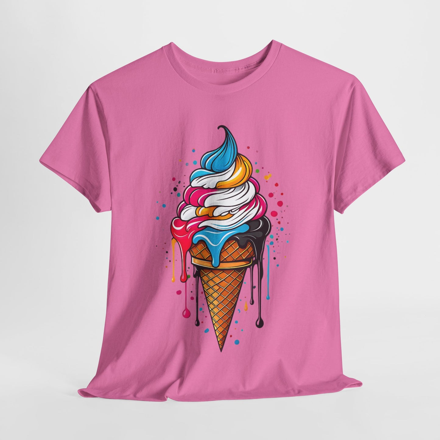 Colorful Ice Cream Cone Tee, Summer T-Shirt, Fun Graphic Tee, Gift for Ice Cream Lovers, Festival Apparel