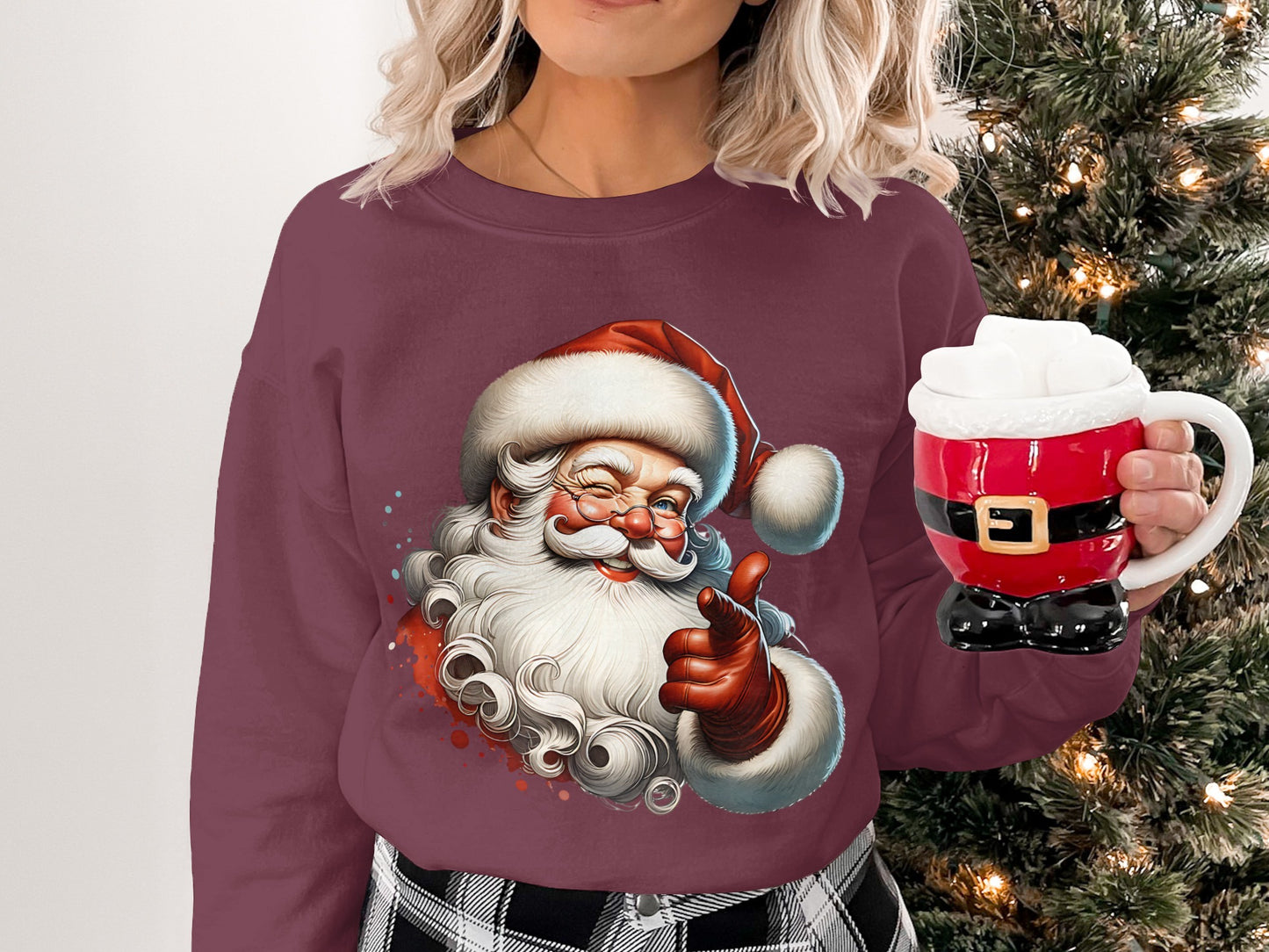 Classic Santa Graphic Christmas Sweatshirt product type