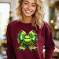 Festive Holiday Green Bow Graphic Sweatshirt product