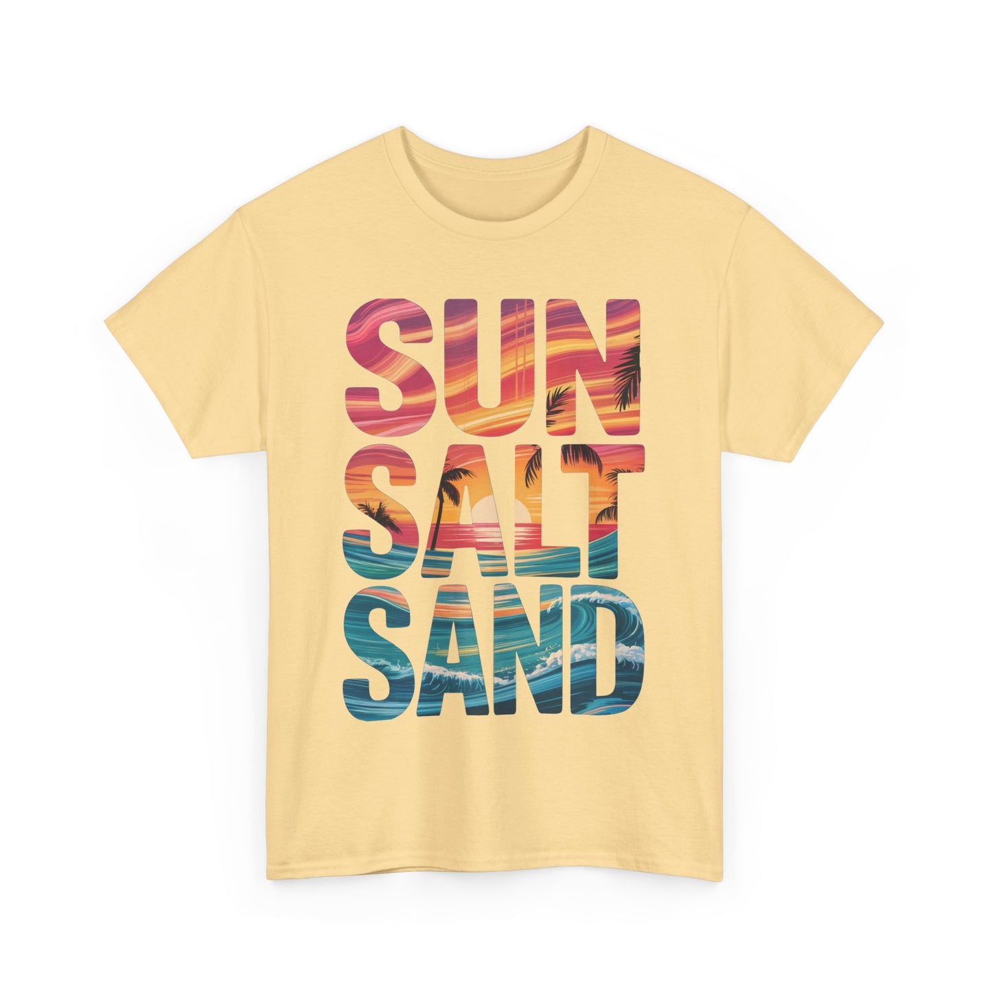 Beach Vibes Tee, Summer Shirt, Sun Salt Sand Graphic Tee, Coastal Clothing, Gift for Ocean Lovers, Beach Party Essential, Summer Vacation