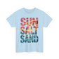 Beach Vibes Tee, Summer Shirt, Sun Salt Sand Graphic Tee, Coastal Clothing, Gift for Ocean Lovers, Beach Party Essential, Summer Vacation