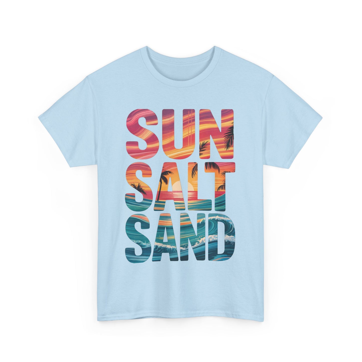 Beach Vibes Tee, Summer Shirt, Sun Salt Sand Graphic Tee, Coastal Clothing, Gift for Ocean Lovers, Beach Party Essential, Summer Vacation