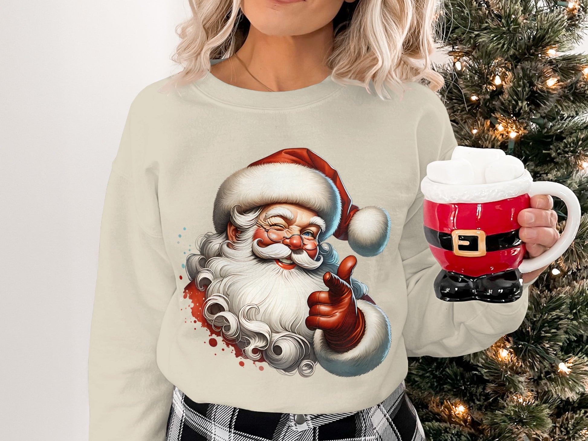 Festive Santa Graphic Design Sweatshirt product type