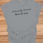 Awkwardly Awesome: Metallic Cursive Typography, Motivational Quote Art, Black Background Design - Graphic Tee Shirt