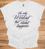 Fitness Motivation Quote: Inspiring Workout Typography, Purple 3D Text Design, Black Background Motivational Image - Graphic Tee Shirt