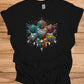 Nexus Cube: Block Chain, Digital Geometric Art, Futuristic Cityscape, Cyberpunk Technology - Graphic Tee Shirt