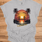 Golden State Sunset: California Bridge Silhouette, Vibrant Coastal Landscape, Retro Travel Poster Art - Graphic Tee Shirt