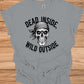 Rebel's Visage: Menacing Skull with Bandana, Black and White Illustration, Biker and Punk Aesthetic - Graphic Tee Shirt