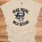 Rebel's Visage: Menacing Skull with Bandana, Black and White Illustration, Biker and Punk Aesthetic - Graphic Tee Shirt