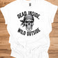 Rebel's Visage: Menacing Skull with Bandana, Black and White Illustration, Biker and Punk Aesthetic - Graphic Tee Shirt