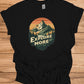 Mountain Adventure Calls: Vintage Outdoor Illustration, Retro Sunset Landscape, Explore Nature Poster - Graphic Tee Shirt