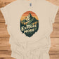 Mountain Adventure Calls: Vintage Outdoor Illustration, Retro Sunset Landscape, Explore Nature Poster - Graphic Tee Shirt