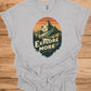 Mountain Adventure Calls: Vintage Outdoor Illustration, Retro Sunset Landscape, Explore Nature Poster - Graphic Tee Shirt