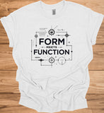 Form Meets Function: Engineering Design Artwork, Technical Blueprint Illustration, Innovative Technology Concept - Graphic Tee Shirt
