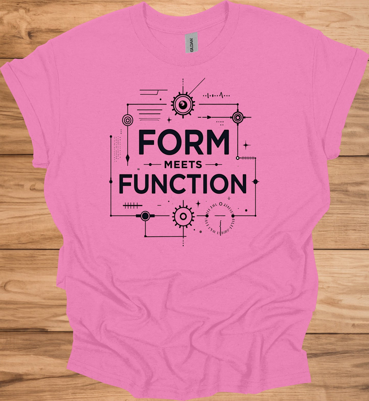 Form Meets Function: Engineering Design Artwork, Technical Blueprint Illustration, Innovative Technology Concept - Graphic Tee Shirt