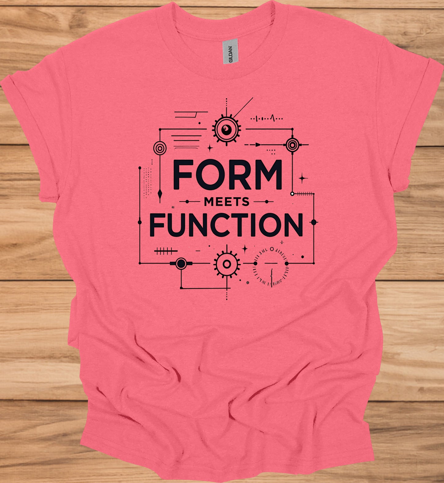 Form Meets Function: Engineering Design Artwork, Technical Blueprint Illustration, Innovative Technology Concept - Graphic Tee Shirt