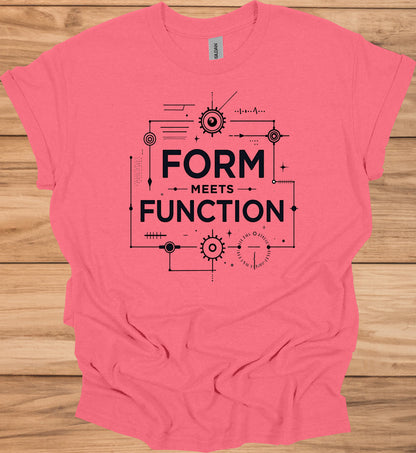 Form Meets Function: Engineering Design Artwork, Technical Blueprint Illustration, Innovative Technology Concept - Graphic Tee Shirt