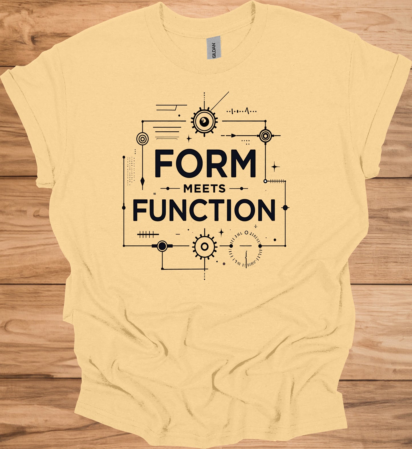 Form Meets Function: Engineering Design Artwork, Technical Blueprint Illustration, Innovative Technology Concept - Graphic Tee Shirt