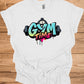 Gym Time Graffiti: Fitness Motivation Typography, Urban Street Art Style, Colorful Workout Inspiration - Graphic Tee Shirt