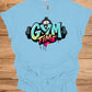 Gym Time Graffiti: Fitness Motivation Typography, Urban Street Art Style, Colorful Workout Inspiration - Graphic Tee Shirt