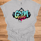 Gym Time Graffiti: Fitness Motivation Typography, Urban Street Art Style, Colorful Workout Inspiration - Graphic Tee Shirt