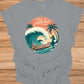 Aloha Paradise: Vintage Hawaiian Illustration, Tropical Beach Sunset, Retro Travel Poster Art - Graphic Tee Shirt
