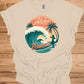 Aloha Paradise: Vintage Hawaiian Illustration, Tropical Beach Sunset, Retro Travel Poster Art - Graphic Tee Shirt