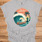 Aloha Paradise: Vintage Hawaiian Illustration, Tropical Beach Sunset, Retro Travel Poster Art - Graphic Tee Shirt