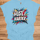 Hustle Harder: Motivational Typography Art, Vibrant Geometric Design, High-Energy Inspirational Poster - Graphic Tee Shirt