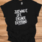 Just Wing It: Motivational Typography, Bold Black and White Design, Eyeliner and Life Quote - Graphic Tee Shirt