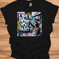 Urban Canvas: Raccoon Street Artist, Colorful Graffiti Mural, Inspirational Street Art - Graphic Tee Shirt