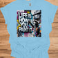 Urban Canvas: Raccoon Street Artist, Colorful Graffiti Mural, Inspirational Street Art - Graphic Tee Shirt